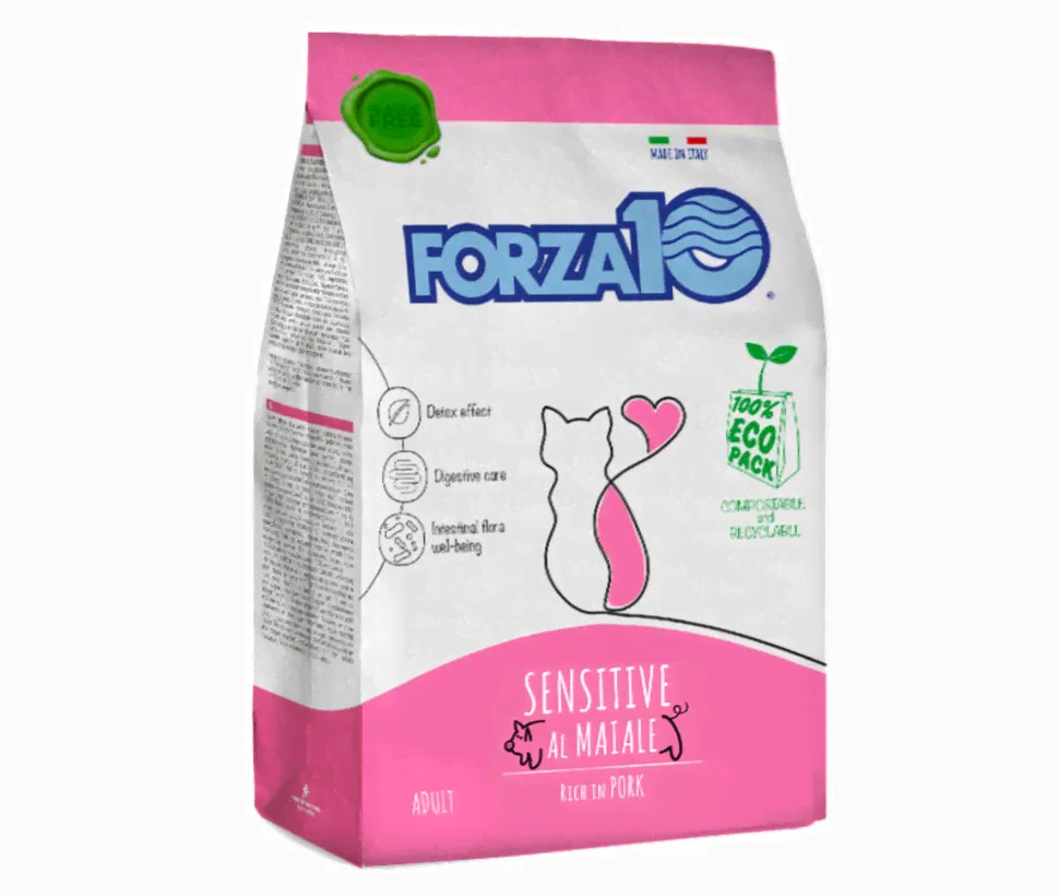Forza10 Cat Maintenance Sensitive Maiale сухой корм для взрослых кошек с чувствительным пищеварением со свининой - 350 г