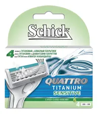 Сменные лезвия Schick Quattro Titanium Sensitive 4 шт