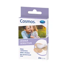 Пластырь для чувствительной кожи нестерильный круглый Sensitive Cosmos/Космос 22мм 20шт