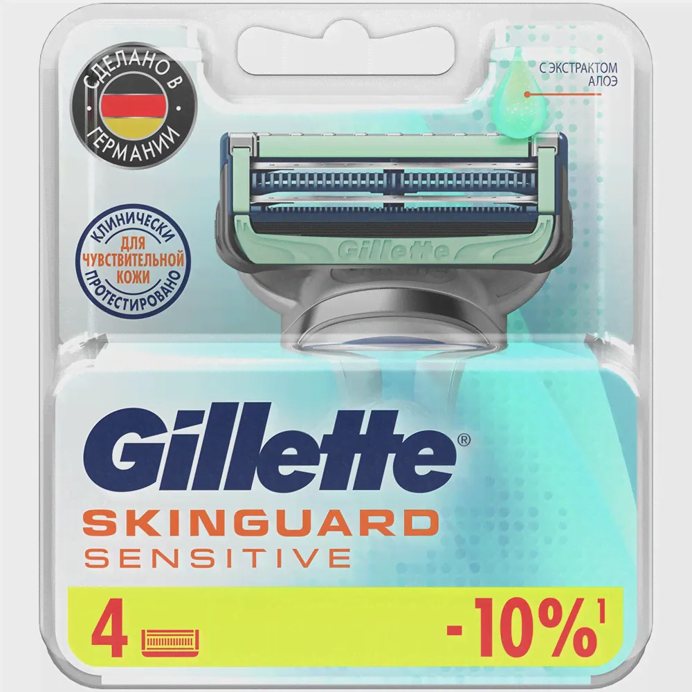 Сменные кассеты Gillette Skinguard Sensitive 4 шт 1/20-0