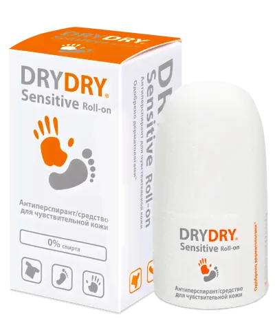 Средство Dry Dry Sensitive (Драй Драй Сенситив) от повышенного потоотделения для чувствительной кожи, 50мл-0
