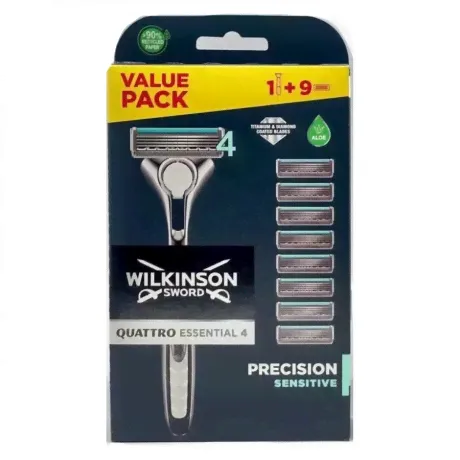 Бритва Wilkinson Sword Quattro Titanium PRECISION Sensitive (1 бритва + 8 картриджей)-1