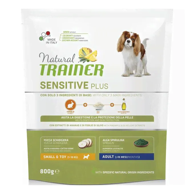 Сухой корм Natural Trainer Sensitive Plus с кроликом гипоаллергенный для собак мелких пород 800 г
