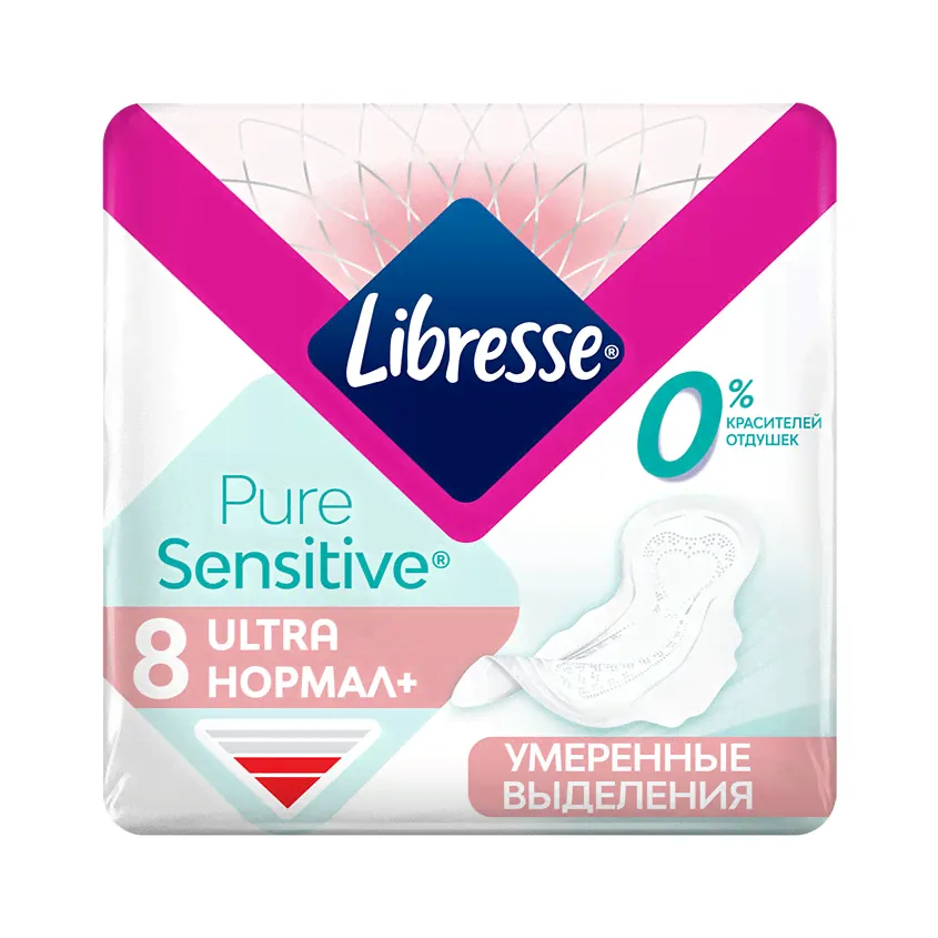 Прокладки гигиенические `LIBRESSE` `ULTRA PURE` SENSITIVE Нормал +, 8 шт-0
