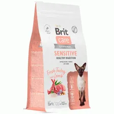 Brit Care (Брит) Cat Sensitive Healthy Digestion сухой корм для взрослых кошек с чувствительным пищеварением с Индейкой и Ягненком