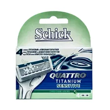 Сменные кассеты для Schick Quattro TITANIUM Sensitive, 4 шт.