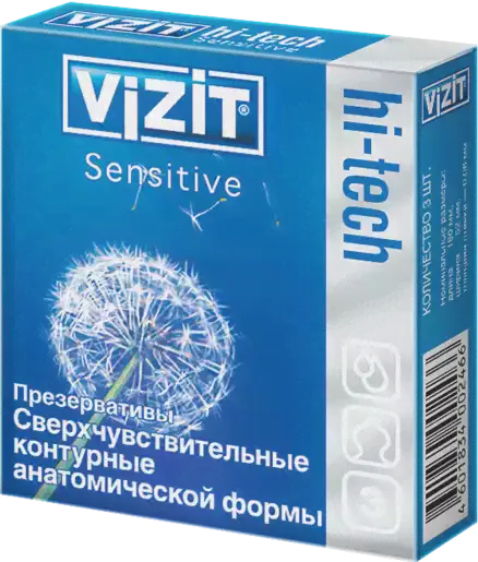Vizit Hi-Tech Sensitive Презервативы сверхчувствительные 3 шт
